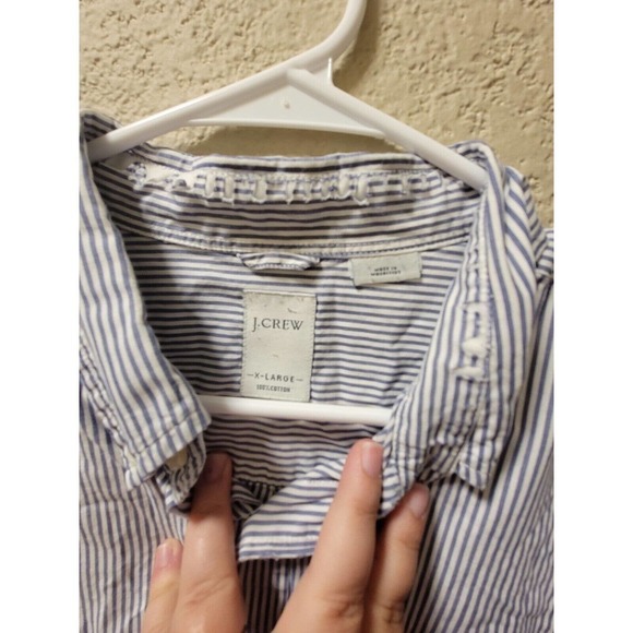 J. crew Womens Striped Button Up 100% Cotton X-Large - Picture 3 of 6